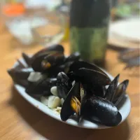 12/13の夕食　ムール貝の酒蒸し|yoneさん
