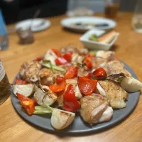 12/13の夕食　鶏と蕪のグリル