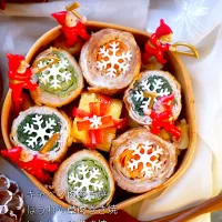 肉巻きリース弁当|kukulutomo ❁𓎪 ⡱𓎩‎𐩢𐩺𓎪 ⡱さん