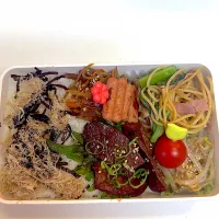 日曜日弁当（焼肉、和風パスタ）|ももかさん