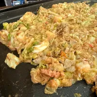 痛風もんじゃ（あん肝、燻製牡蠣、たらこ、餅）|楓さん