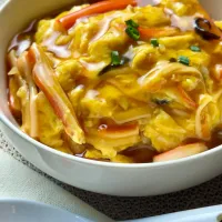 カニカマいっぱいの天津飯|mimiしろさん