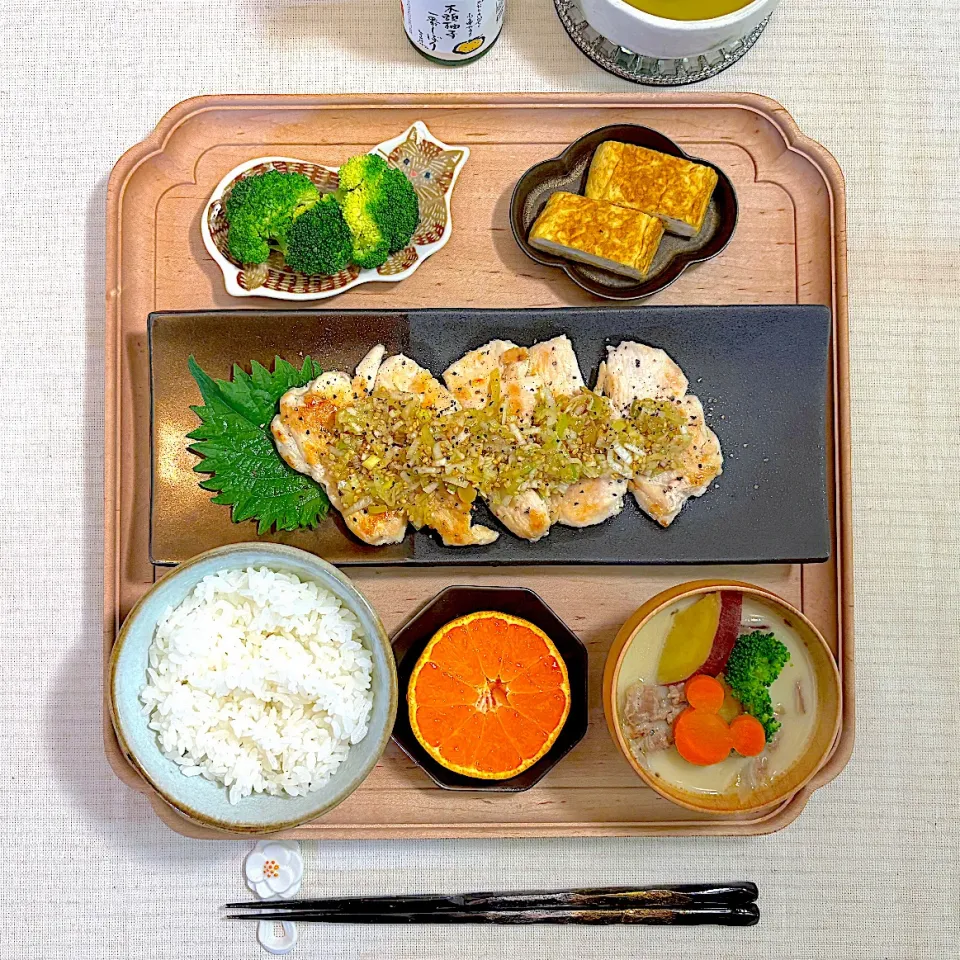 鶏むね肉のタン塩風の献立|すずさん