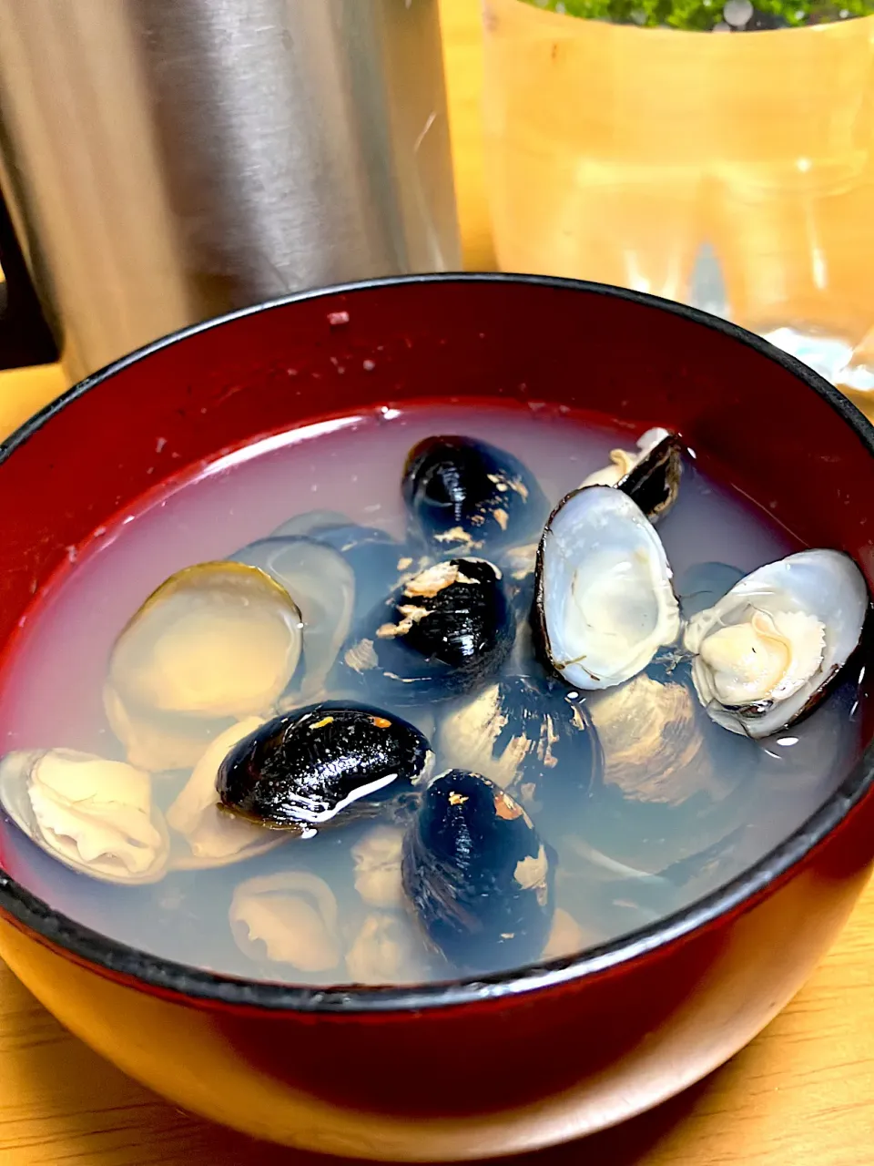 昨日の無料食材その③ 巨大シジミ 近くの穴場で友達が獲った物を砂抜きして潮汁に|🐈⸒⸒⸒⸒つるのダンス🐈🐾さん