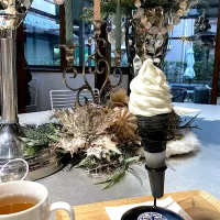 花重谷中茶屋　ソフトクリーム、ホットレモネード|よだみなさん