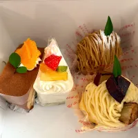 芋モンブラン🍠　栗モンブラン🌰　ショートケーキ🍰　ロールケーキ🧁|るみおんさん