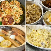 grandmaとランチ☆おでん風煮物、大根餅、さつまいものヨーグルトサラダ、柚子佃煮、切り干し大根昆布柚子和え、大根のお漬物|kaoriさん