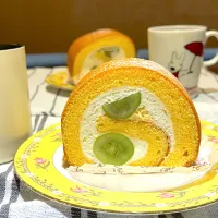 娘の妊娠6ヶ月最終日祝いにロールケーキで便乗祝い|kaoriさん