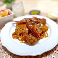 渡り蟹のトマトクリームパスタ|アパッチさん