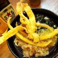 牛肉ごぼう天うどん ¥890| Blue Moon Caféさん