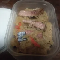 豚ウデ肉の煮物(角煮風)を使って、炊き込みご飯にしました|にんにくと唐辛子が特に好き❤️(元シャリマー)さん