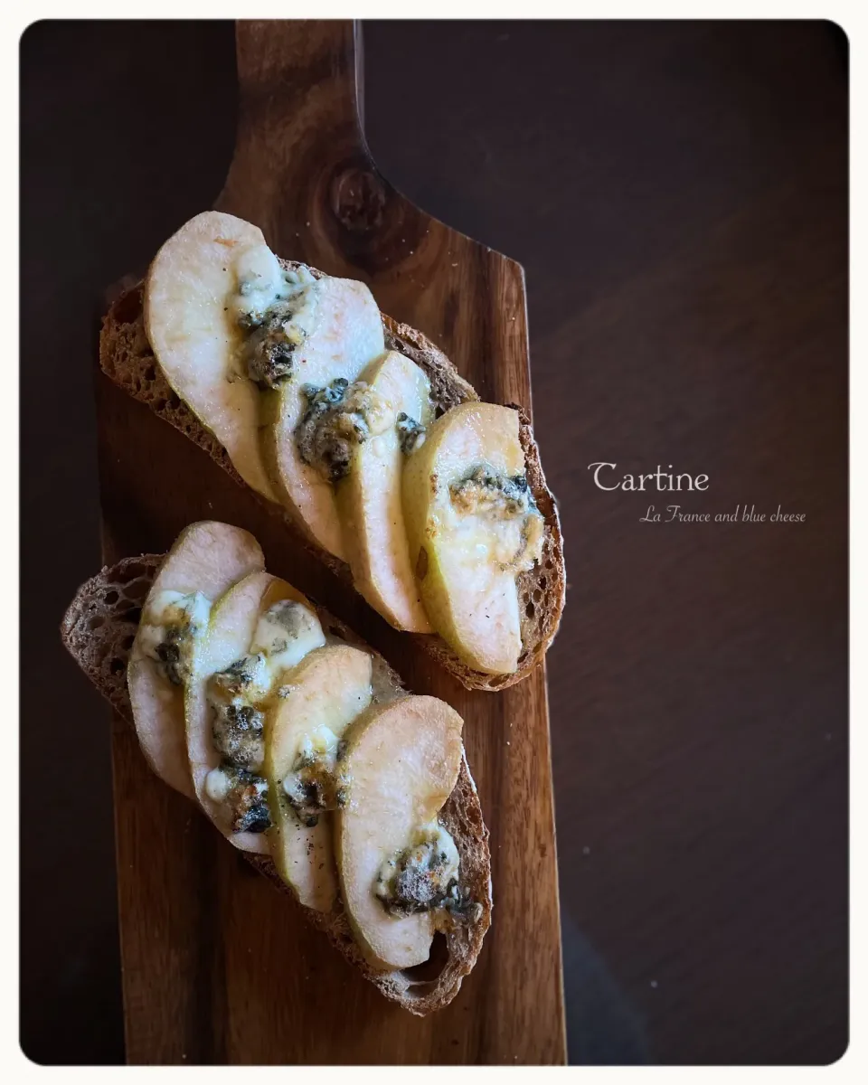 ラ・フランスとブルーチーズのタルティーヌ|yucca@さん