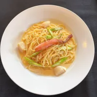 紅ズワイガニとホタテの柚子クリームソーススパゲッティ|ちゃみこさん