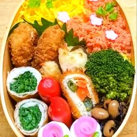 二色（錦糸卵､鮭）弁当🍱