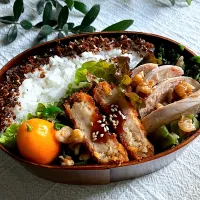 ＊0136. 簡単ほったらかし蒸し鶏の中華甘酢がけ🐓娘ちゃんの高校生弁当🍱＊|＊抹茶＊さん