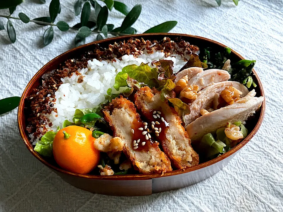 ＊0136. 簡単ほったらかし蒸し鶏の中華甘酢がけ🐓娘ちゃんの高校生弁当🍱＊|＊抹茶＊さん