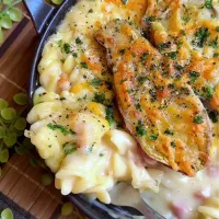 焼き芋とベーコンのマカロニグラタン