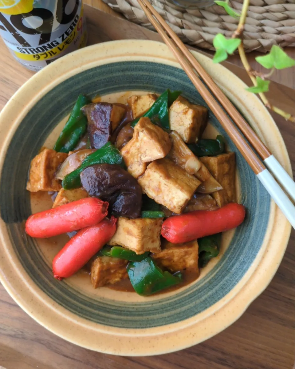 厚揚げｶﾚｰ煮|まりおさん