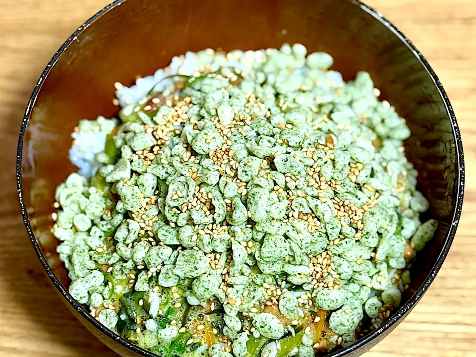 ☆揚げ玉野沢菜昆布しらす納豆ご飯|まぁたんさん