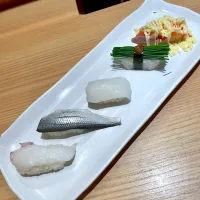 こはだ、北海たこ、やりいか、芽ネギ梅肉、オニオンマヨサーモン|T. Wonderさん