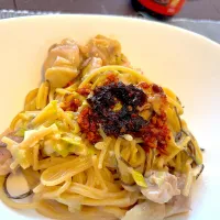 塩昆布辣油マヨパスタ|きなこさん