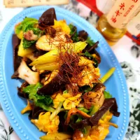 🔷金針菜と木耳の🐣たまご炒め🔷