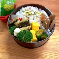 鯖の照り焼き🐟卵焼き🥦ごぼうの甘辛煮🥒|JKお弁当さん