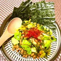 夕べのおつまみ②沢庵入りアボカドメカブ納豆|KANAさん