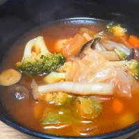 パパ作🥸冷凍野菜でミネストローネ|ぱんだのままんさん