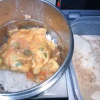 かに玉丼 ＆ 温めた豆腐に胡麻ダレ|darkbaronさん