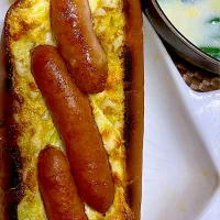 カレーキャベツ卵チーズドッグ🌭|すくらんぶるえっぐさん