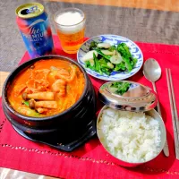 【鍋】キムチチゲ&白飯|シュビラさん