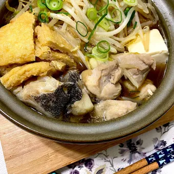 Snapdishの人気料理写真:タラと鶏肉の簡単一人鍋