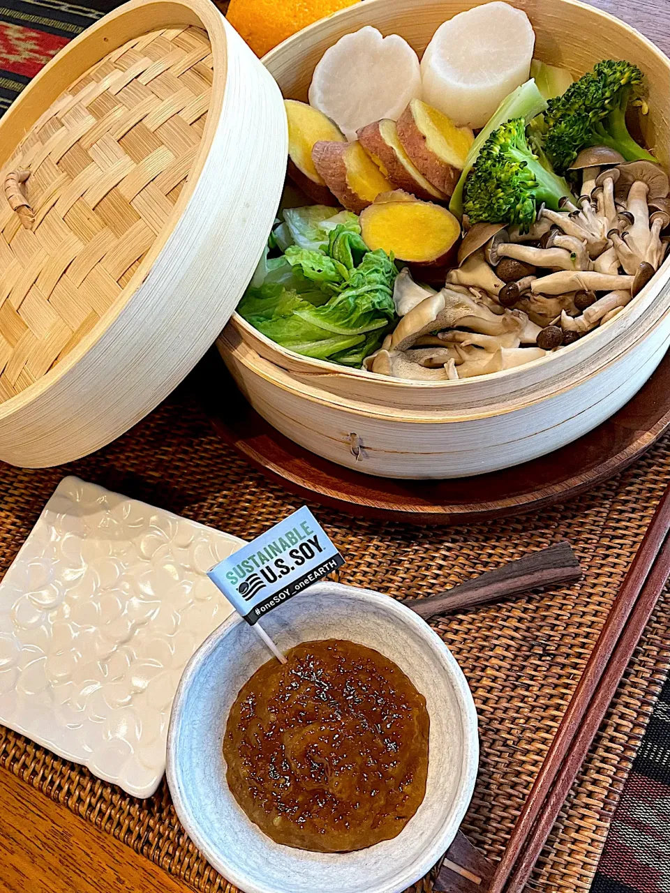 せいろ蒸し野菜と柚子味噌|kyon2さん