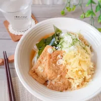 たぬきもきつねも食べた～い.ᐟ.ᐟ
どっちものせちゃえ‪ꔛ‬.ᐟ.ᐟ 
欲張り冷やしうどん|ゆずぽんさん