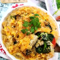 🔷no小麦粉　牡蠣と🥕金時人参のもっちり蓮根グラタン🔷|@きなこさん