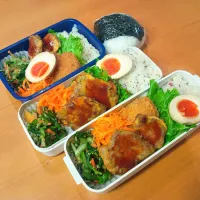 次男・私弁当&おにぎり|tamagomagomagoさん