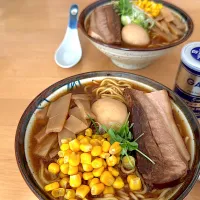 お昼は醤油ラーメン(北海道のとん平)|こどもおやじさん