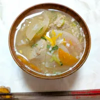 12/16の夕食　いわしのつみれ汁|卯月さん