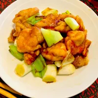 ✩.*˚鶏もも肉のガリバタネギ炒め|ゆきえもんさん