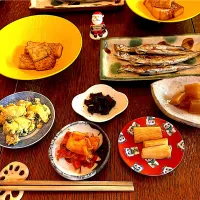 晩ごはん♯ししゃも♯厚揚げ|小松菜さん