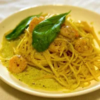 バジルクリームパスタ エビver|Goroさん