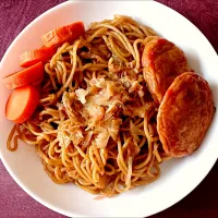 にんじん、焼きそば、紅生姜天|ナナさん