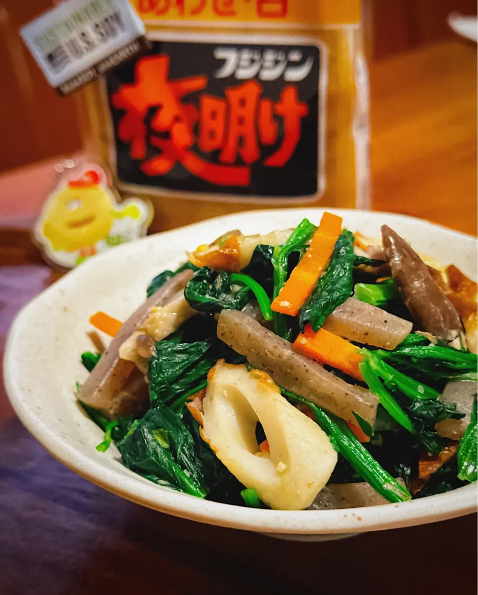 ほうれん草とちくわの麦味噌バターソテー|にゃんぺこさん