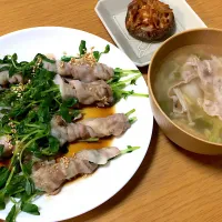 豆苗の豚バラ巻き|さおりさん