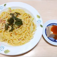 2025 1215　白菜とツナの白だしペペロンチーノ　ごま味噌豆腐|いもこ。さん