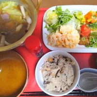 鯵南蛮タルタル　ひじきご飯　プチ鍋|さゆさん