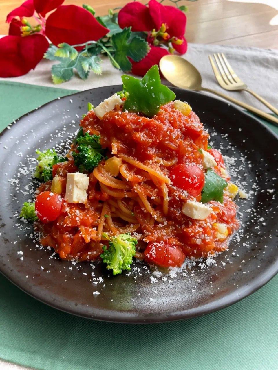 トマトソースnoツリーパスタ|スイーツポテトさん