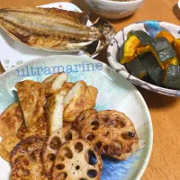 ＊れんこんとさつま揚げ、あじの開きで晩ごはん♬＊| ultramarineさん