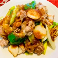 ✩.*˚里芋と豚こまのカリカリおろしポン酢|ゆきえもんさん